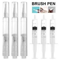 3Pcs 터치 업 페인트 브러시 펜 4ml 페인트 터치 펜 투명 채울 수있는 벽 수리 키트 인젝터가있는 누출 방지 페인트 팬, 강모