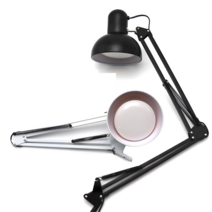 제도스탠드 관절 스탠드 접이식 책상 조명 데스크 용, 블랙 30와트 LED 눈 보호 전구