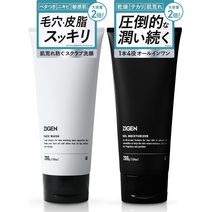 ZIGEN 지겐 남성용 스킨케어 세트 세안제 & 보습 젤 올인원 피부관리 각 100g, 200g 각1개씩 총 2개
