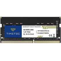 Timetec 16GB DDR4 2666MHz(DDR4-2666) PC4-21300(PC4-2666V) Non-ECC 언버퍼드 1.2V CL19 2Rx8 듀얼 랭크 260핀 SOD, 4GB