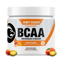 꿀 오소리 케토 BCAA + EAA 전해질 분말 피치 망고 프리 아미노산 에센셜 수크랄로스 30인분, 복숭아 망고