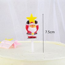 크리스마스픽 메리 크리스마스선물 픽 케이크 100묶음, 14 노인 오각별
