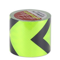 PET 반사테이프 반사 스티커 100mm X 10M 1개입, 형광/흑 화살표