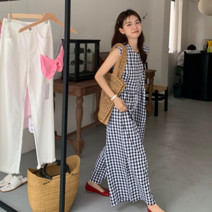 아임아임소다 고방체크 점프수트