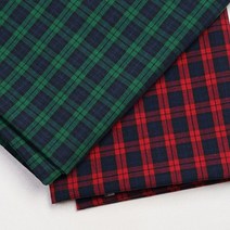 자투리 면20수선염워싱체크 나비다드 택1, 면20수선염워싱체크 나비다드 레드