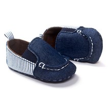 메이커키즈 데님 세로 줄무늬 스티치 보행기화 0 18개월 203076