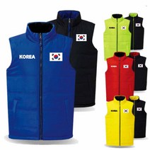 대한민국 양면패딩조끼 겨울방한동계용품 커스텀제작전문 축구풋살팀 트레이닝복