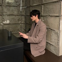 [주문 폭주] 제스토 테이퍼드핏 더블 자켓 블랙 브라운 오버핏 블레이저 봄 아우터 정장 슈트 마이