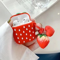에어팟 딸기 실리콘 정품 케이스 에어팟거치대 증정(이미지참조-칼라랜덤배송)