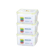 코멕스 바이오킵스 플라스틱 밀폐용기 정사각 1.1L 3개, 단품