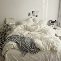 Minimal Home&Lifestyle 100% 면 이불 커버 세트 이불커버 1p + 침대시트 1p + 베개커버 2p