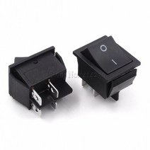 4 핀 로커 전원 스위치 25*31mm KCD4-201 6 2 / 3 위치 16A 250V 20A 125VAC 녹색 빨간색 검은 색 버튼, 01 4Pin Black