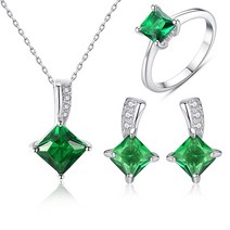 천연석 목걸이 원석 에메랄드 pagampmag real 925 sterling set