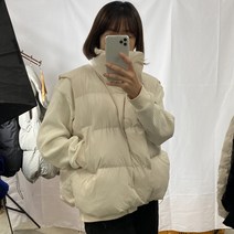 여성 아방 오버핏 패딩 조끼 베스트 충전재 빵빵 [A100]
