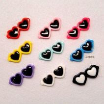 하트썬글라스 파츠 선글라스 안경 석고방향제 안경미니어쳐, 하트 선글라스 레드