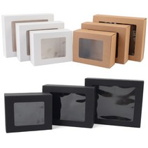 힘찬쇼핑_ 사각 투명 포장상자 선물케이스 접이식상자, 대 - 블랙