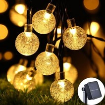 야외조명 정원등 쏠라LED 8 모드 태양 광 크리스탈 볼 5m7m12mled 문자열, 태양열 따뜻한 빛, 60led 11m