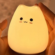 LED 실리콘 고양이 수면등 무드등 2개입, 마마