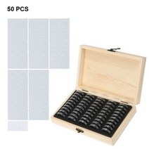 동전 저장 상자 20/30/50/100PCS 조절 항산화 나무 기념 컬렉션 케이스 조정 패드, 50PCS