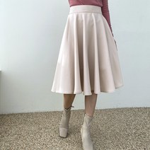 플레어 햅번 주름 밴딩 미디 스커트 치마 6col