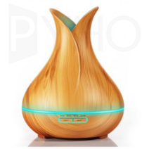 PYHO LED 가습기 초음파 가습기 아로마 저소음 터치형가습기 400ml, 엷은 나뭇결