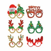 크리스마스 파티안경 6P 홈파티 소품 사진 토퍼, 단품