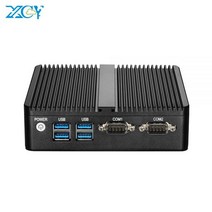 XCY-미니 PC 인텔 셀러론 J4125 쿼드코어 2x RS232 듀얼 이더넷 300M WiFi HDMI VGA 4 * USB 팬리스 산업용 IPC 윈도우즈 10, 4G RAM 64G SSD WiFi, Pentium 3805U DDR3L