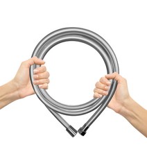 꼬임방지 물때방지 PVC 튜브형 샤워호스 실버 2m 샤워줄 샤워기줄 샤워헤드줄 샤워기헤드줄 샤워기호스 샤워헤드호스 샤워기헤드호스, 1개, 실버2m