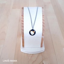리나스마마 개띠(술띠) 써지컬스틸 미아방지 아기 목걸이