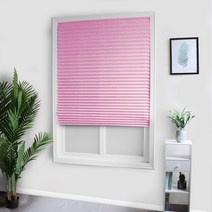 제이즈커튼 Self Adhesive Blinds Windows Semi Shading Sun Curtains Bathroom Living Room Balcony, [01] Pink