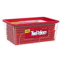 트위즐러 TWIZZLERS 트위스트 스트로베리 딸기 츄이 캔디 미국 캔디 추천 사무실 카페 젤리 2.2kg, 1개