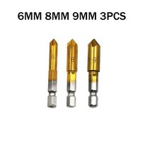 카운터싱킹 싱크 보링 6mm-19mm 5 플루트 드릴 비트 세트 143939 육각 생크, 6-9mm 3개
