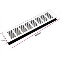 시스템파고라 알루미늄 합금 에어 벤트 실버 루버 그릴 환기 커버 80x150400mm 옷장 신발 컴퓨터 캐비닛 욕조용 1 개, 80x400mm