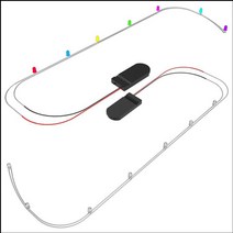 5파이 무지개 점멸 7구 LED 홀더 교구재료 1개
