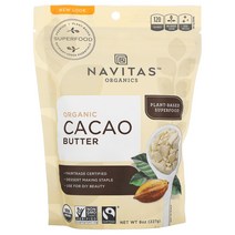 Navitas Organics 유기농 카카오 버터 8 온스 (227 g) 1팩, 227g