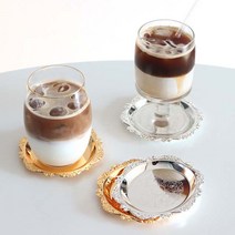 엔틱 빈티지 레이스 컵받침 코스터, 실버