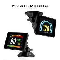 자동차HUD 헤드업디스플레이 WYING P16 OBD2 자동차 온보드 컴퓨터 OBD GPS 디지털 속도 RPM 미터 게이지 자동 진단 도구 수온 전압 경보108019, P16 OBD2 Gauge, 01 P16 OBD2 Gauge