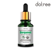 도트리 100% 유기농 비건 아로마 에센셜 오일 원액 베르가못 10ml