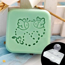 꿀벌 패턴 천연 수제 수지 비누 스탬프 DIY 핸들 공예 만들기 도구 투명 스타일 인감, 12 Stamp With Handle