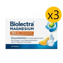 Biolectra 독일직구 헤어메스 바이오렉트라 마그네슘 365mg 포티시멈 발포정 오렌지맛 40정 3팩, 기본, 1개
