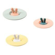 토끼 실리콘 컵 덮개 3p, 블루