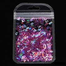 DIY 크리스탈 UV 에폭시 수지 금형 충전을위한 3D 홀로그램 네일 아트 장식 스파클 영어 편지 반짝이 조각, 03 3