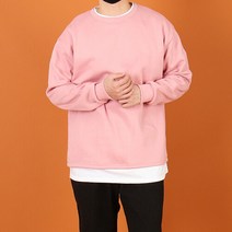우기브로 WTD 남자 빅사이즈 파스텔 이중목 레이어드 맨투맨