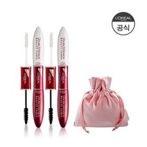 [로레알파리] [기획세트]더블 익스텐션 뷰티 튜브 마스카라 14ml 2개+벨벳파우치, 상세 설명 참조, 1세트