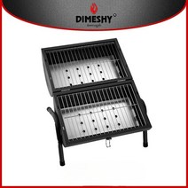 야외 캠핑 휴대용 바베큐 그릴 야외 홈 오븐 스토브 숯 불판 바베큐그릴 우드스토브, 03. 블랙 4-8인용