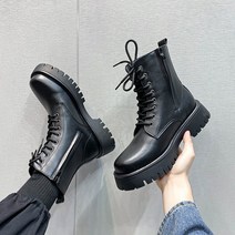 여성레인 부츠 슈즈 남성 패션 부츠 영국 스타일 하이 탑 레저 미들 가죽 신발 블랙 작업