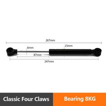 의자 가스스프링 바퀴중심봉 캐비닛 유압 가스 지지 경첩 캐비닛 도어 업 플립 도어 가스 스프링 침대 지, 15 D-Black 80N