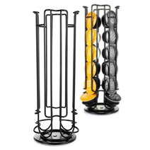 캡슐 커피 24구 스토리지 렉 360도 회전 거치대 정리 보관, 블랙