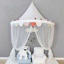 공주커튼 캐노피 인테리어 북유럽, 시간광 텐트 가로 1.3m+모기장
