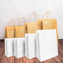 STNY_트위스트 종이쇼핑백 2칼라 4사이즈-(10개입) 손잡이 선물봉투 크래프트백 백 포장, 3호, 3호